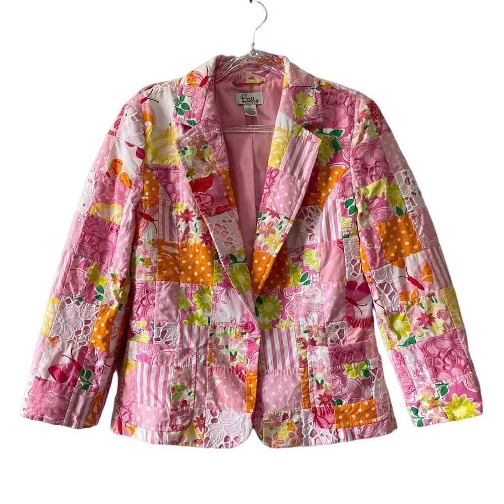 Vintage Lilly Pulizter Patchwork Blazer Size Small Artsy Unique